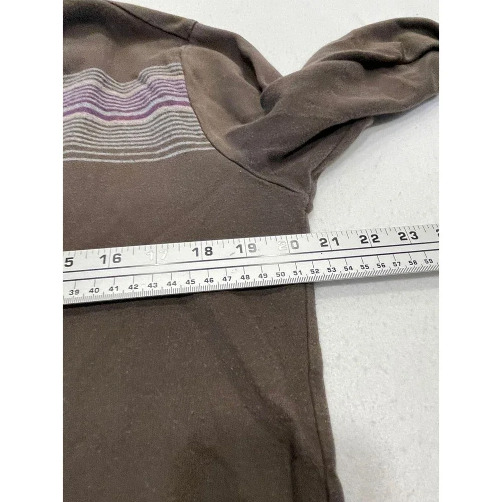 Banana Republic‎ Half Button Pullover Sweater Size L Brown Stripe Turtleneck